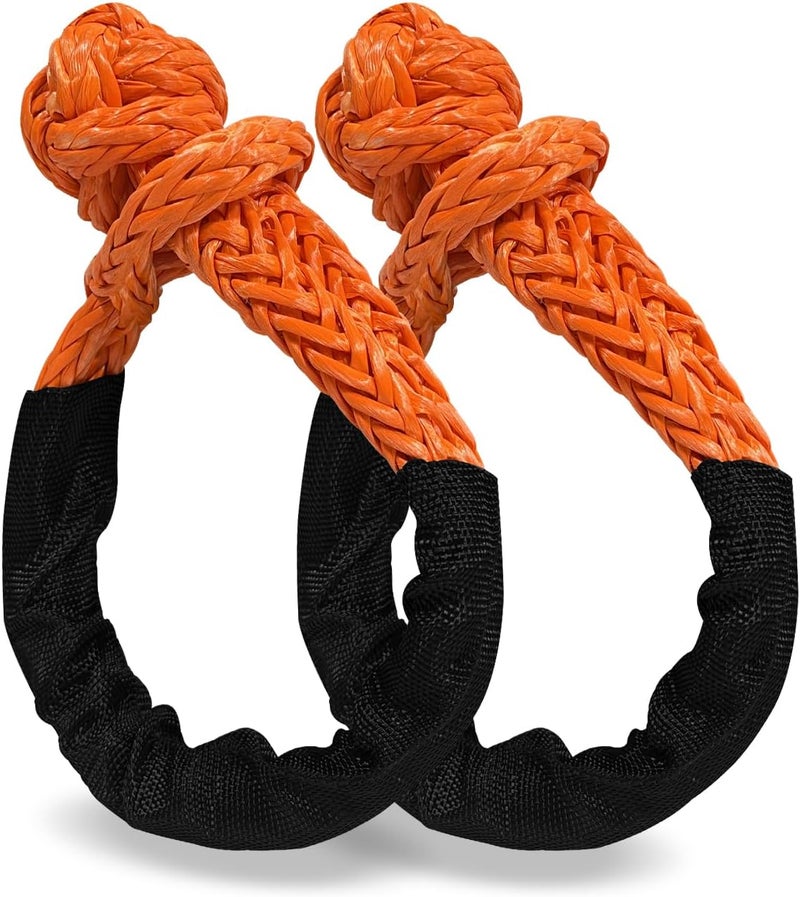 Perantlb Soft Shackle 1/2,3/8" X 22 Inch (50000/47000LBS) Breaking Strength,Synthetic Soft Shackle Rope with Sleeves for SUV,ATV,Truck&More (1/2x22ft Orange) - Image 1